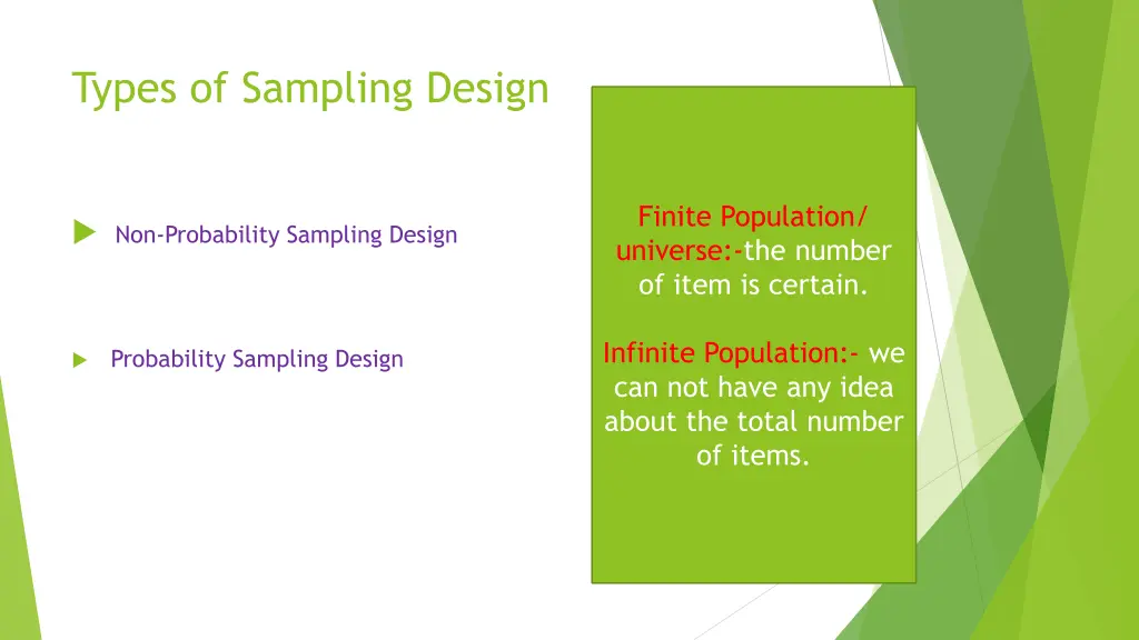 types of sampling design