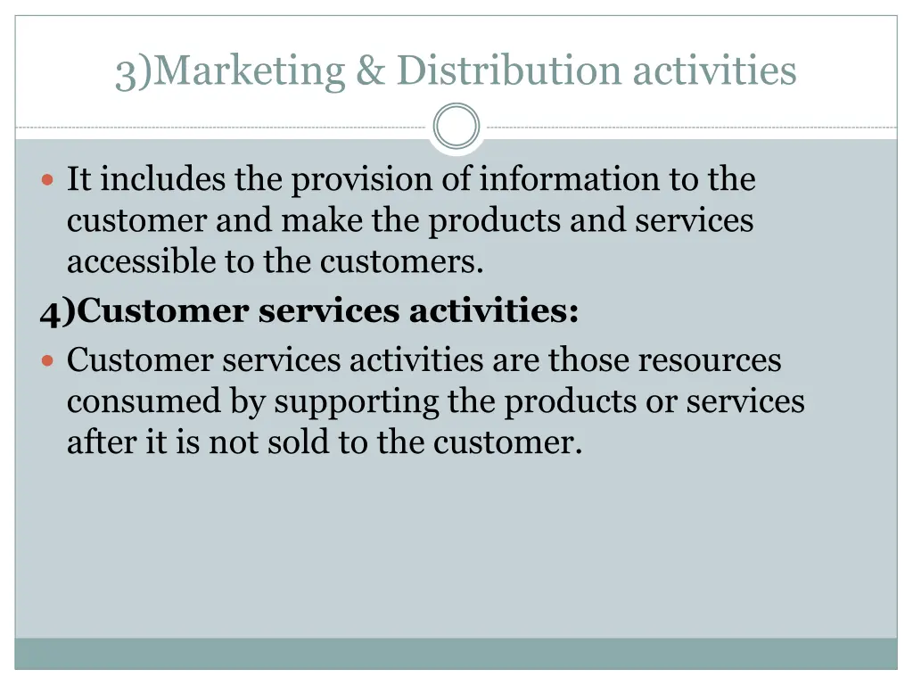 3 marketing distribution activities