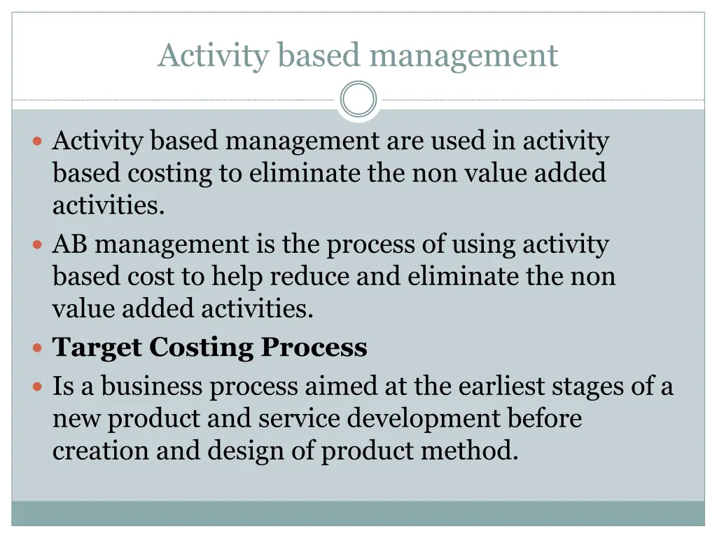 activity based management