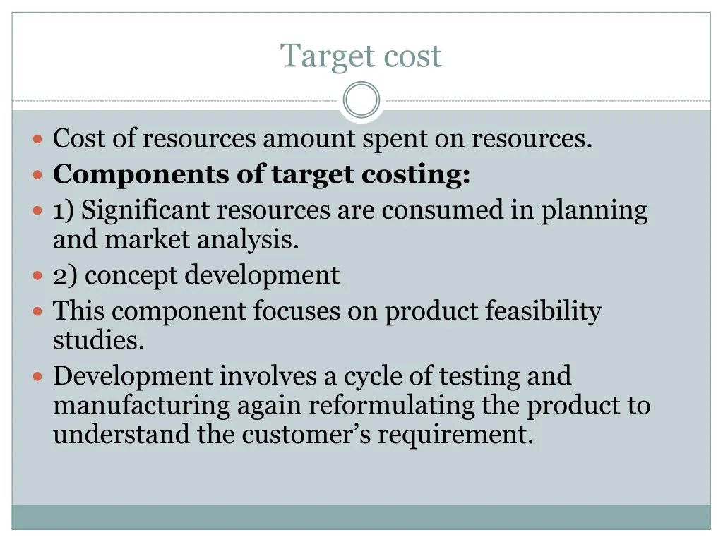target cost