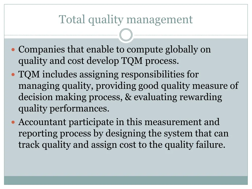 total quality management