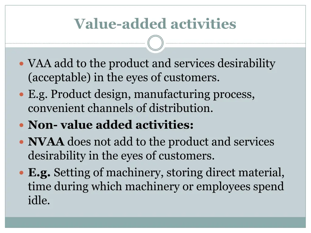 value added activities