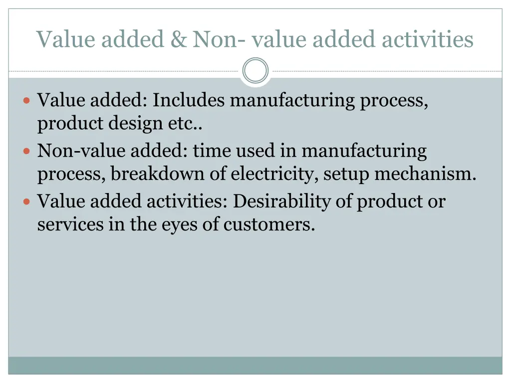 value added non value added activities