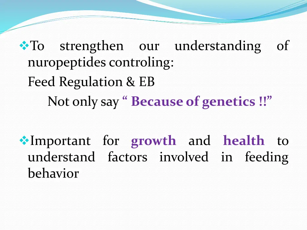 to nuropeptides controling feed regulation