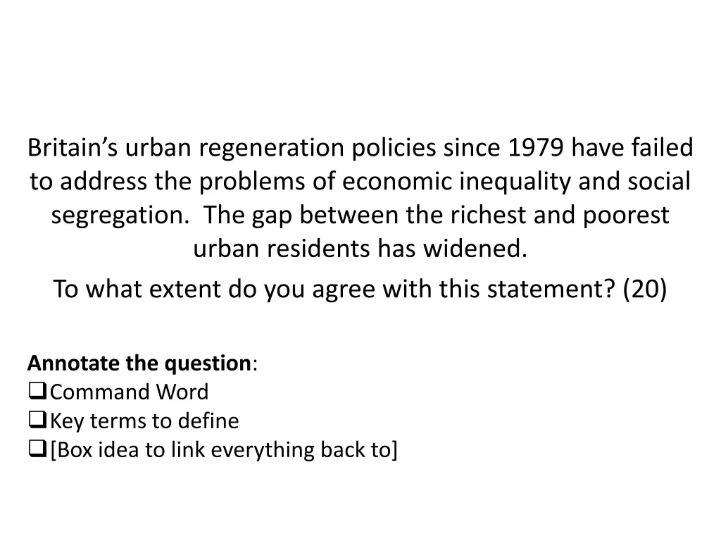 britain s urban regeneration policies since 1979