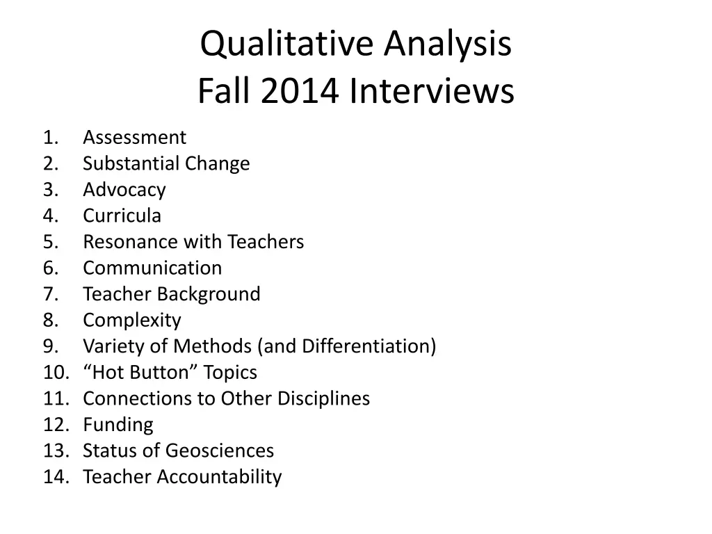 qualitative analysis fall 2014 interviews