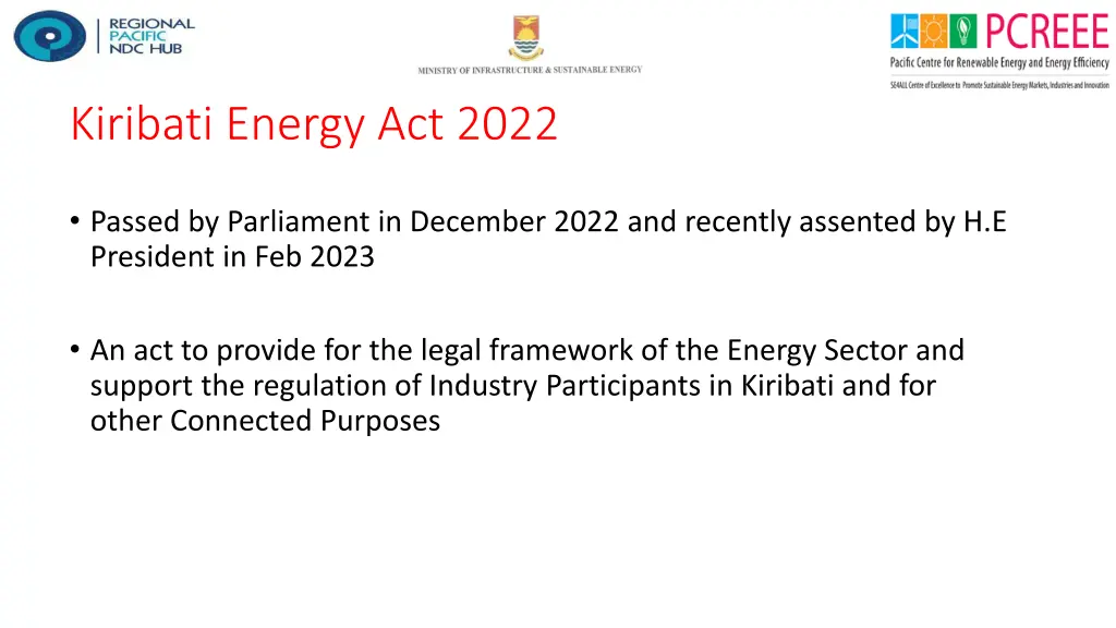 kiribati energy act 2022