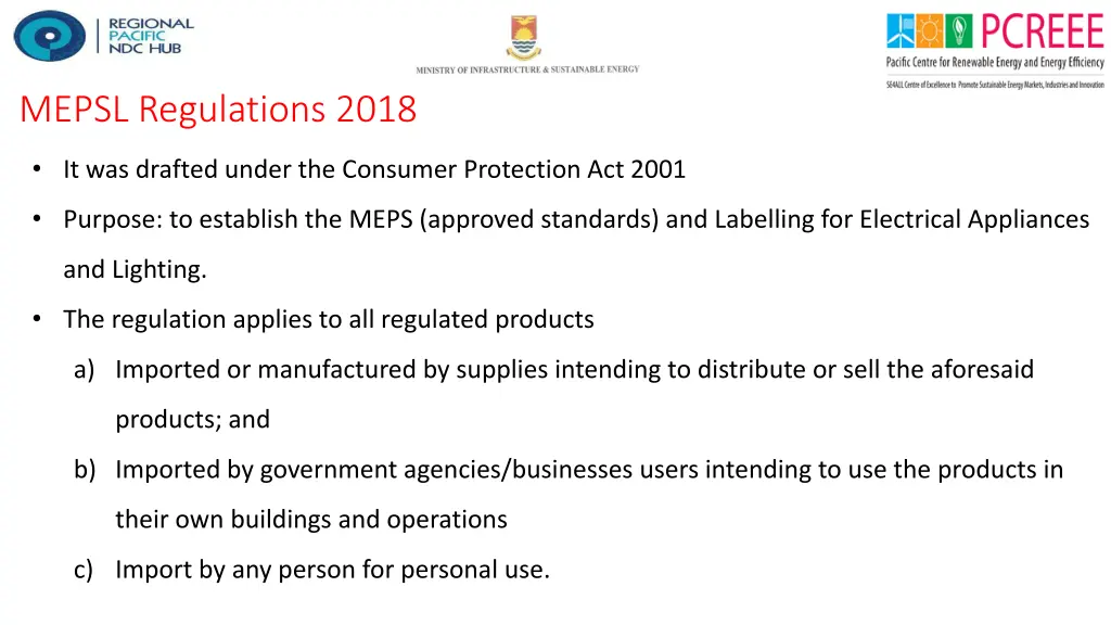 mepsl regulations 2018