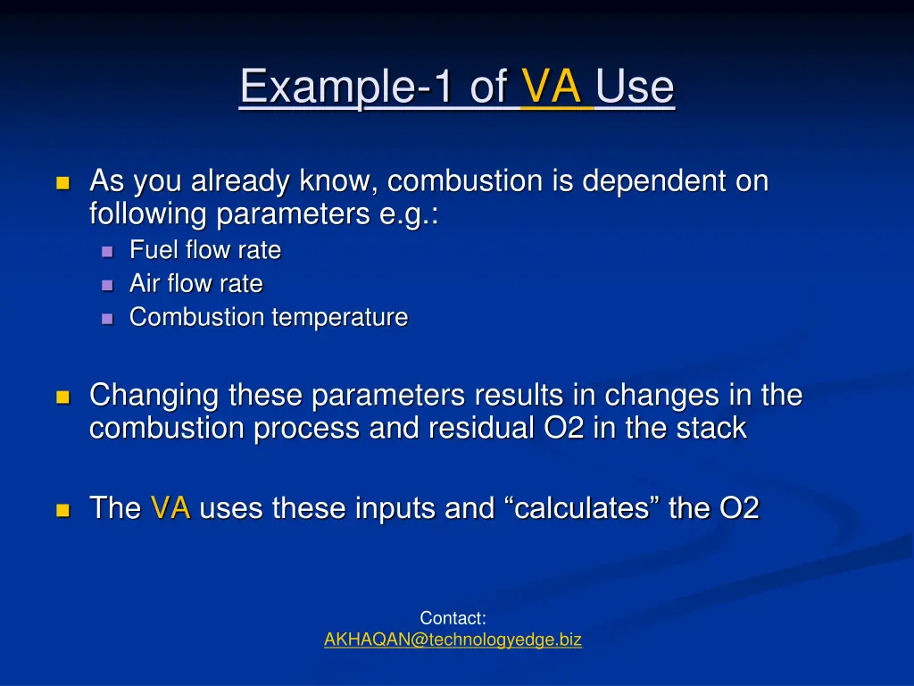 example 1 of va use 1