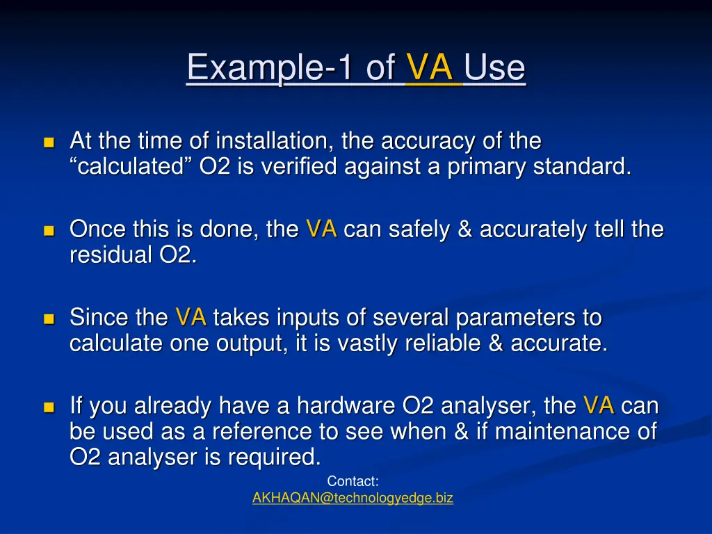 example 1 of va use 2