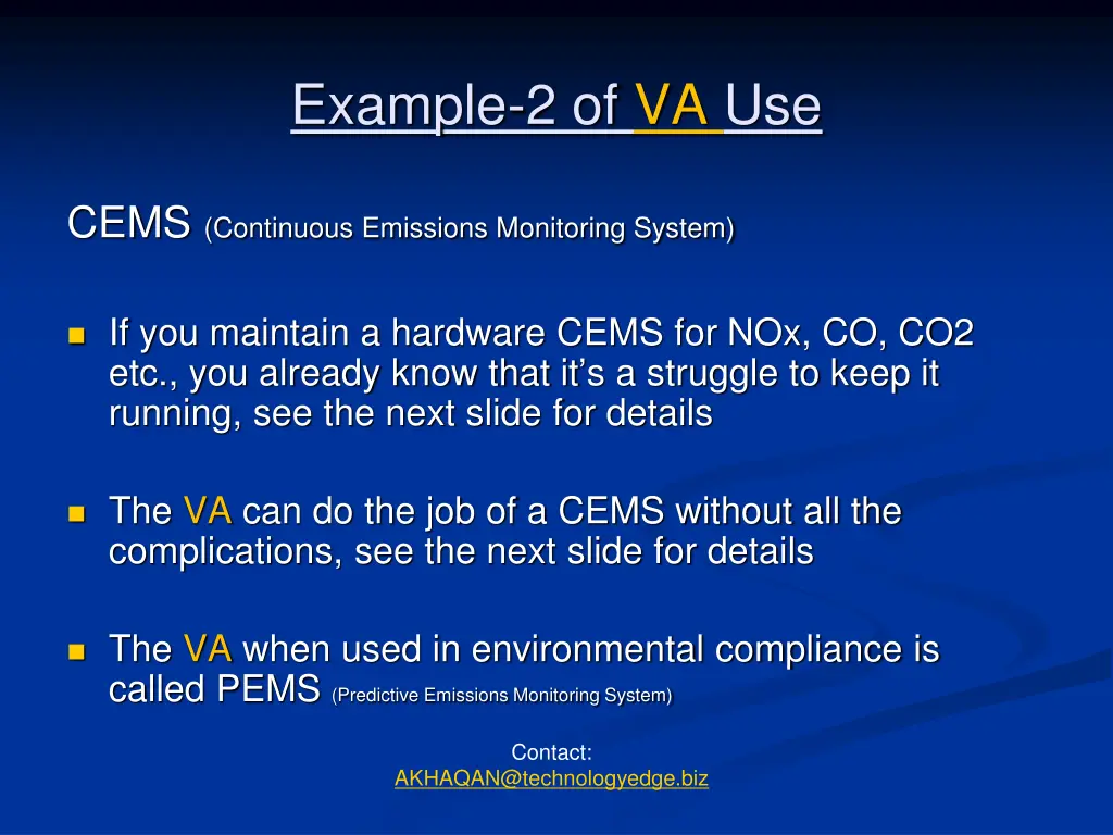 example 2 of va use