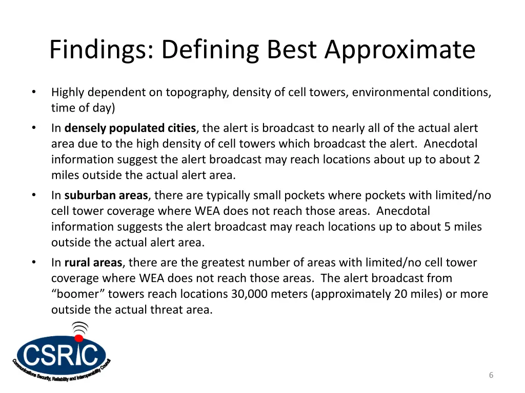 findings defining best approximate