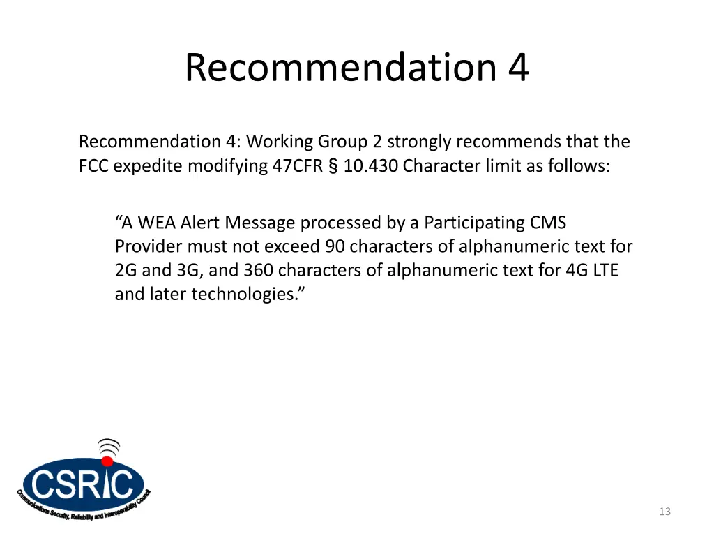 recommendation 4