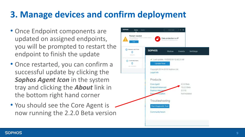 3 manage devices and confirm deployment 1