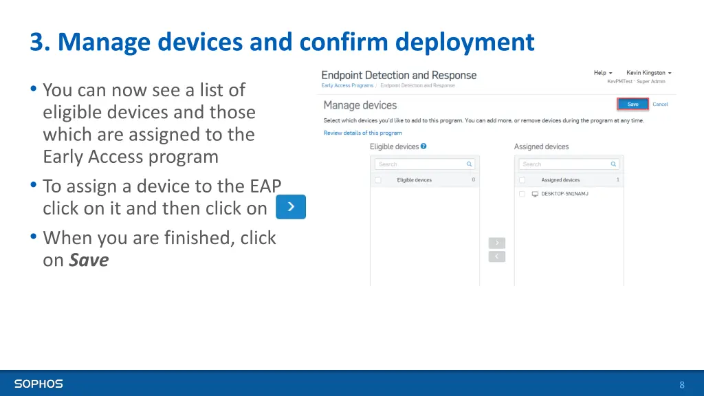 3 manage devices and confirm deployment