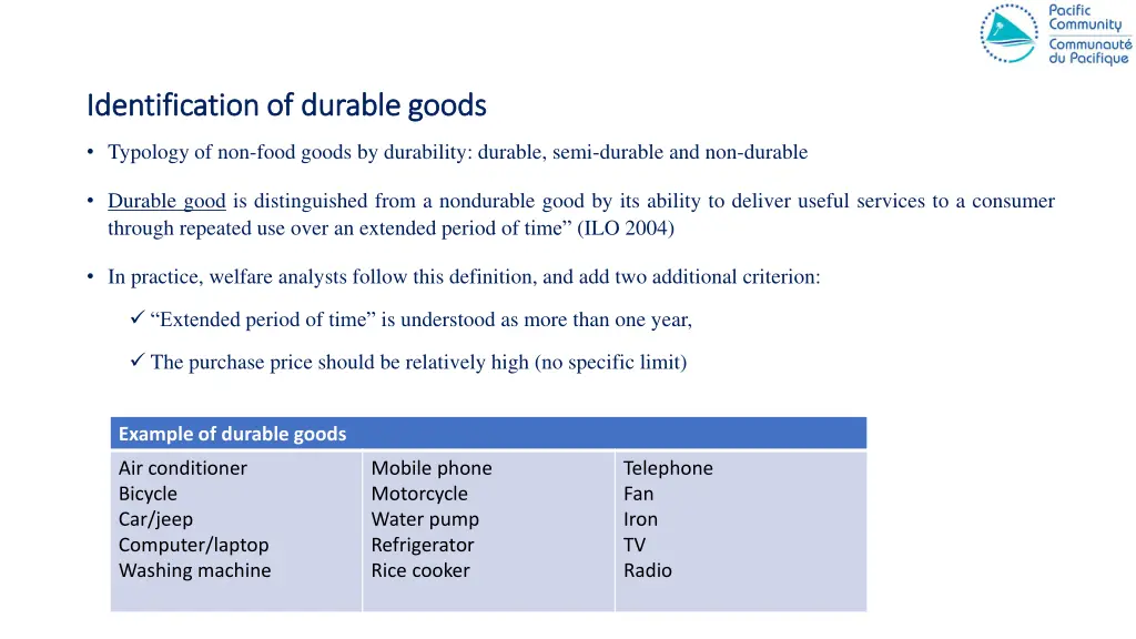 identification of durable goods identification