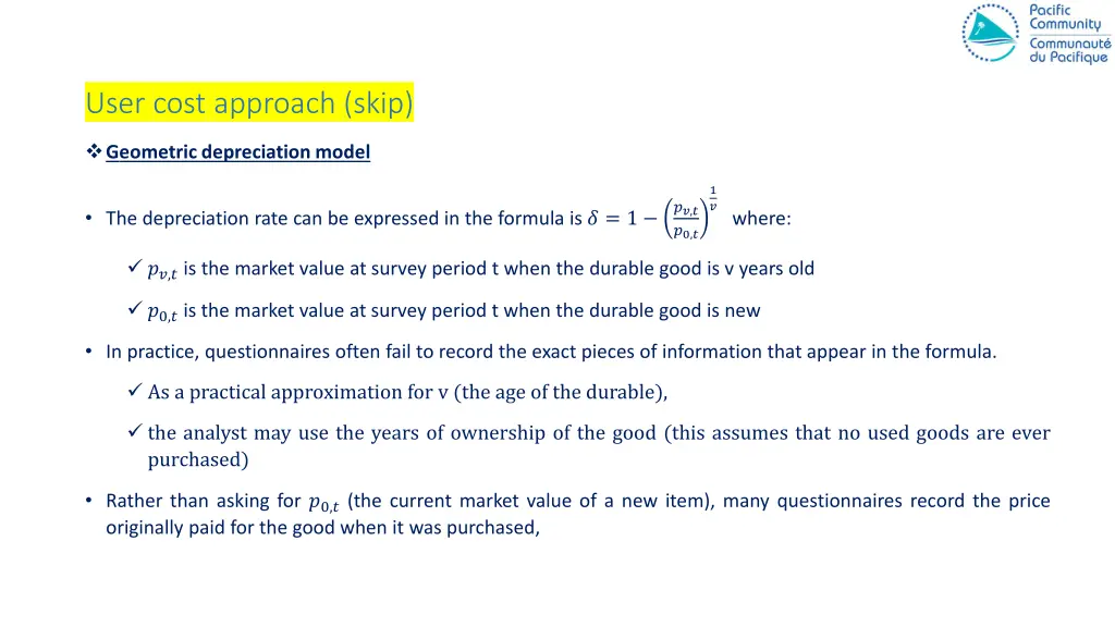 user cost approach skip 1