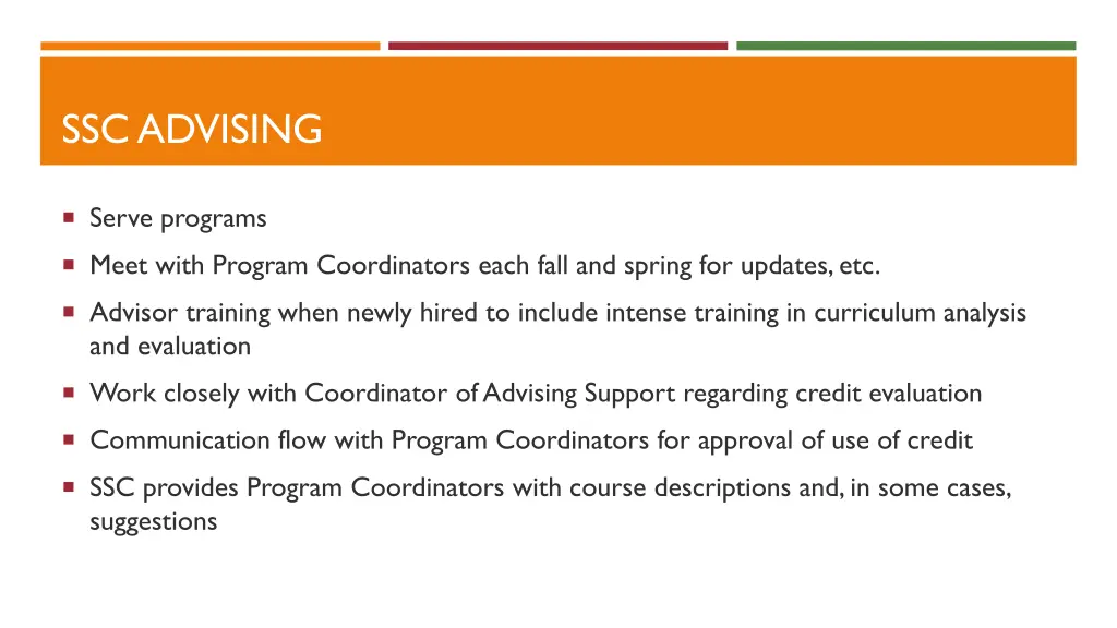 ssc advising