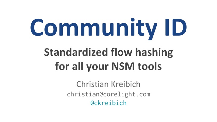 community id standardized flow hashing