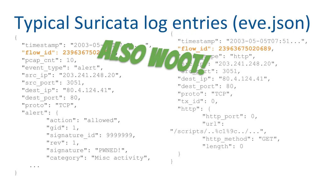typical suricata log entries eve json timestamp 2