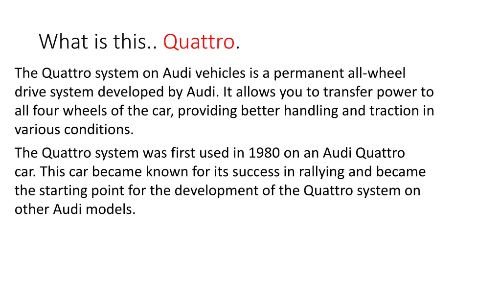 what is this quattro