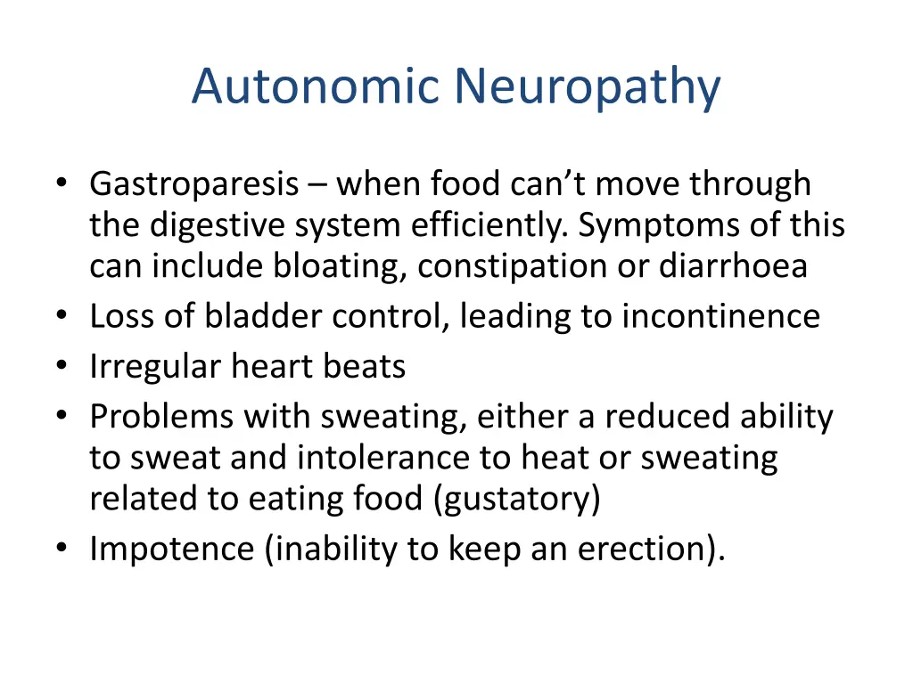 autonomic neuropathy