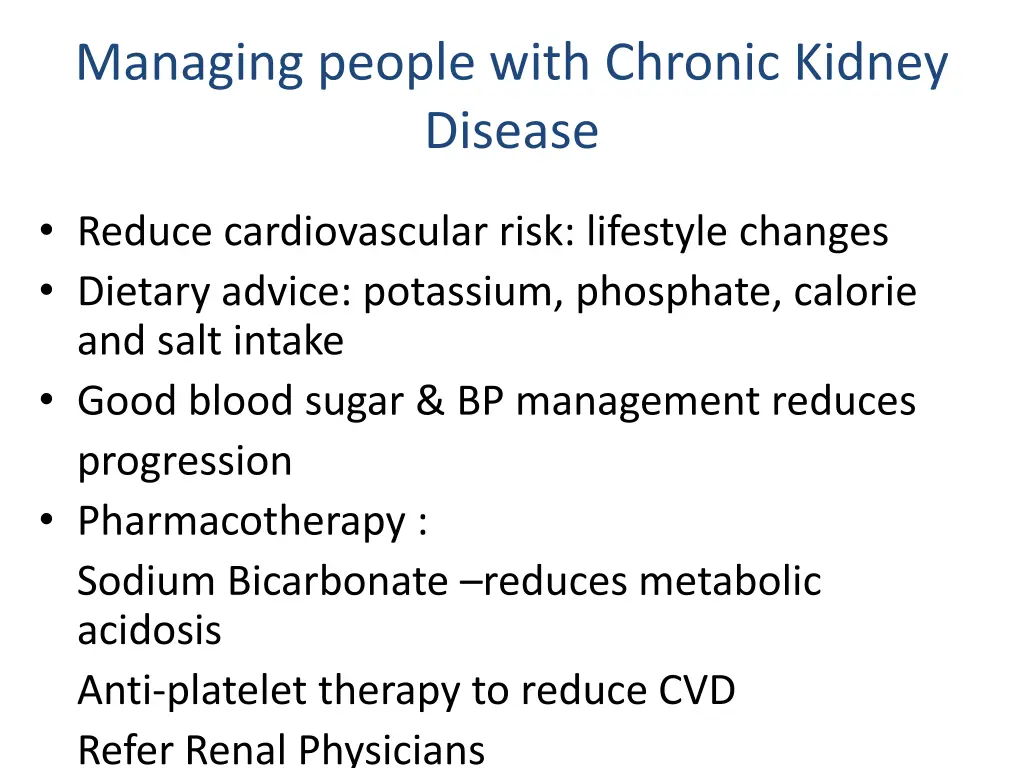 managing people with chronic kidney disease