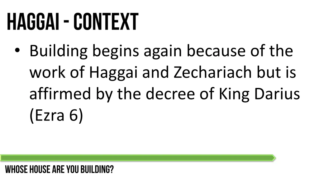 building begins again because of the work