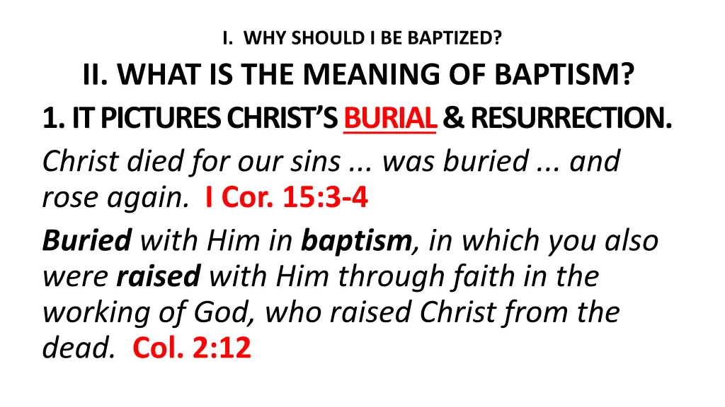 i why should i be baptized