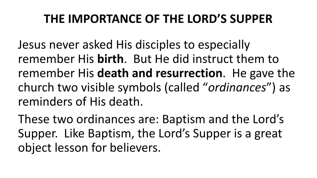 the importance of the lord s supper