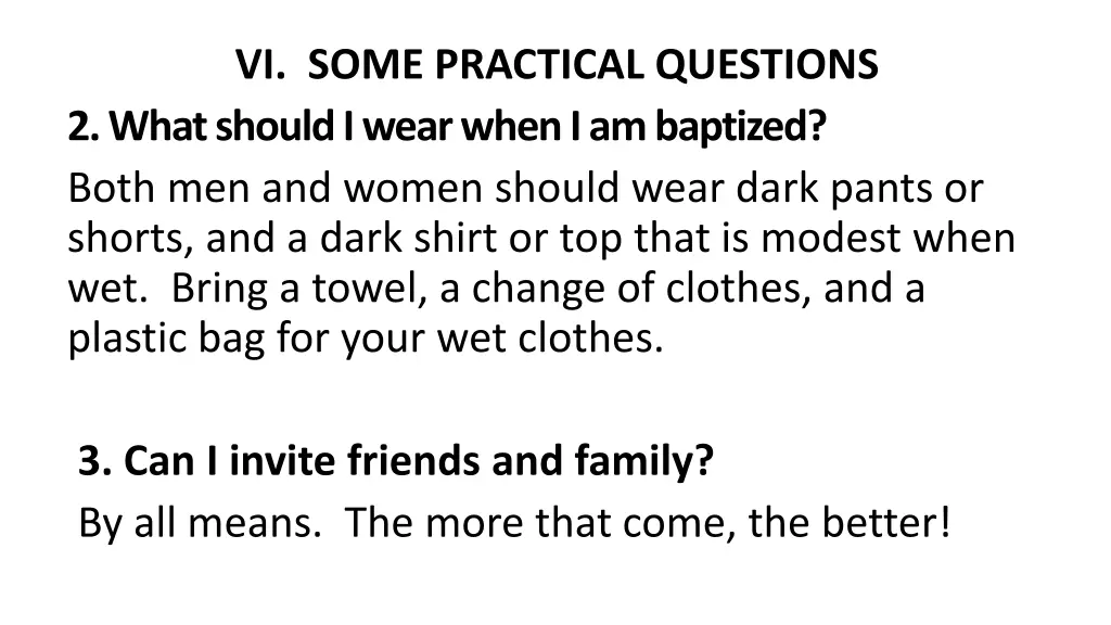 vi some practical questions 2 what should i wear