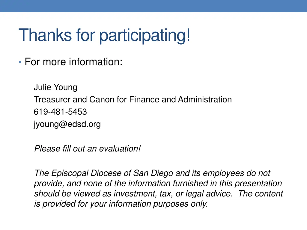 thanks for participating