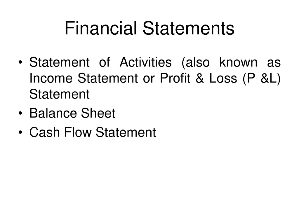 financial statements