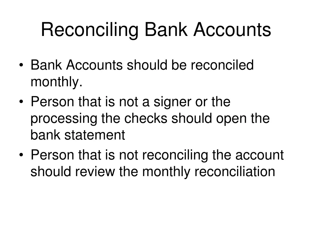 reconciling bank accounts
