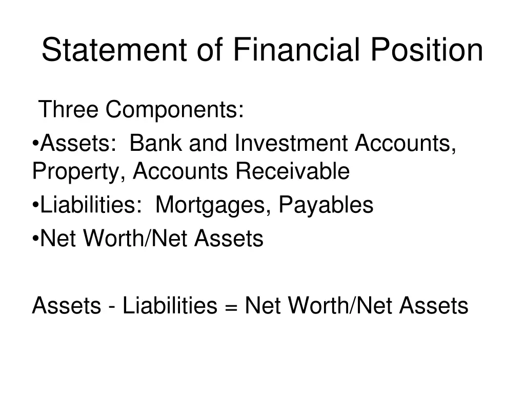 statement of financial position