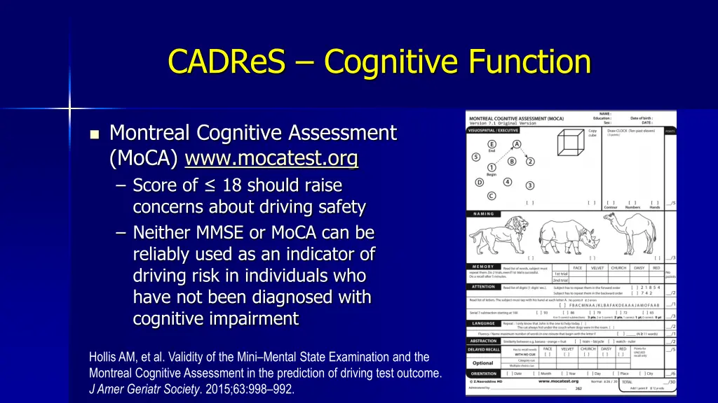 cadres cognitive function