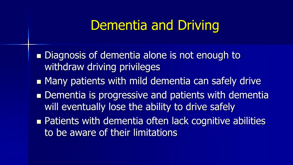 dementia and driving