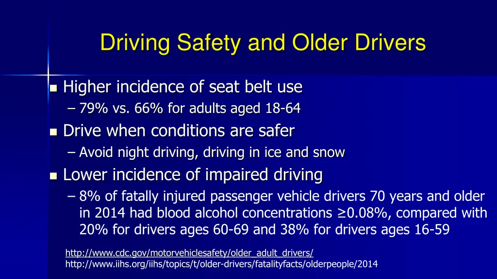 driving safety and older drivers