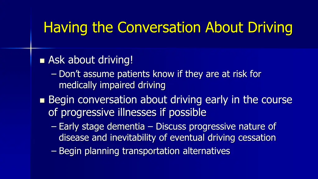 having the conversation about driving