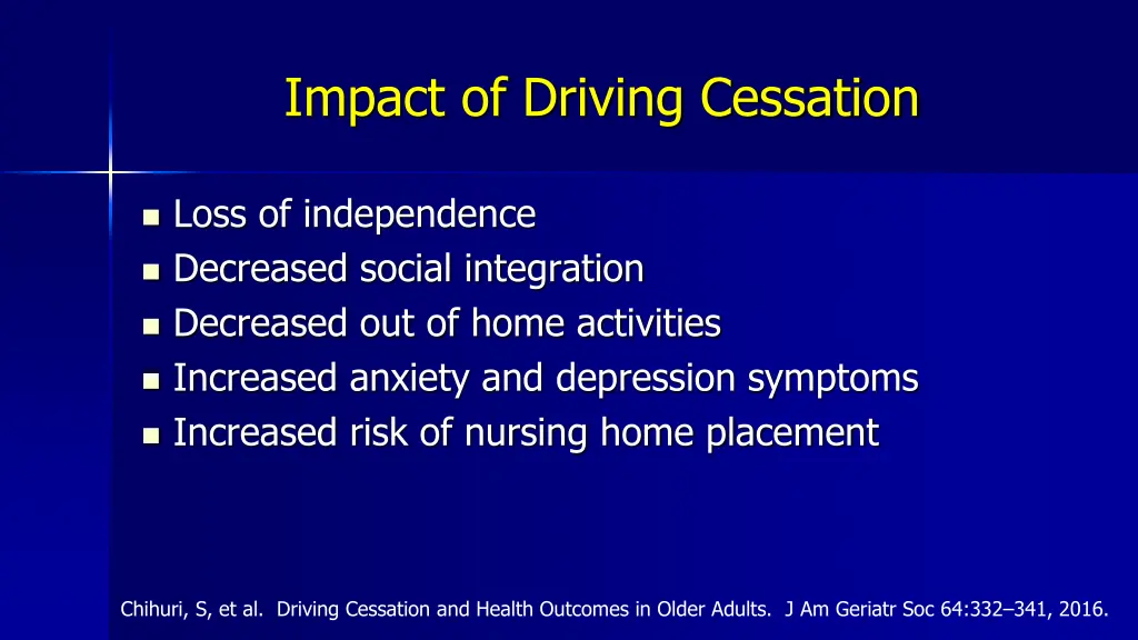 impact of driving cessation