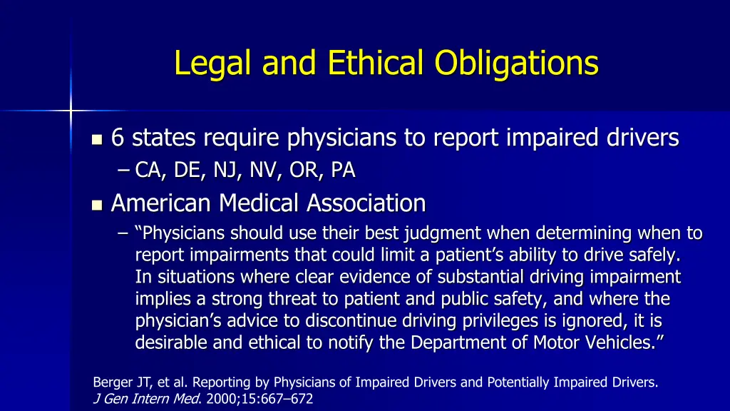 legal and ethical obligations