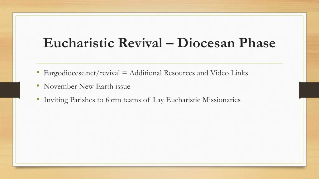 eucharistic revival diocesan phase