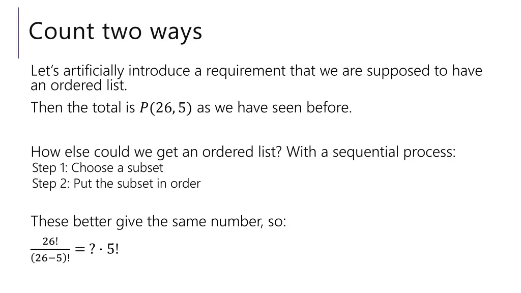count two ways