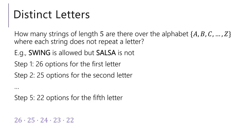 distinct letters 1
