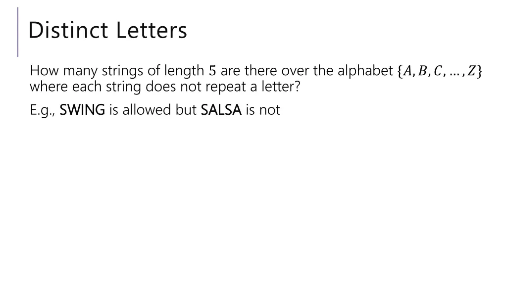 distinct letters