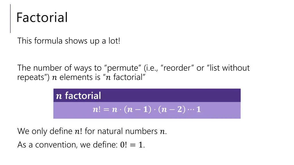 factorial