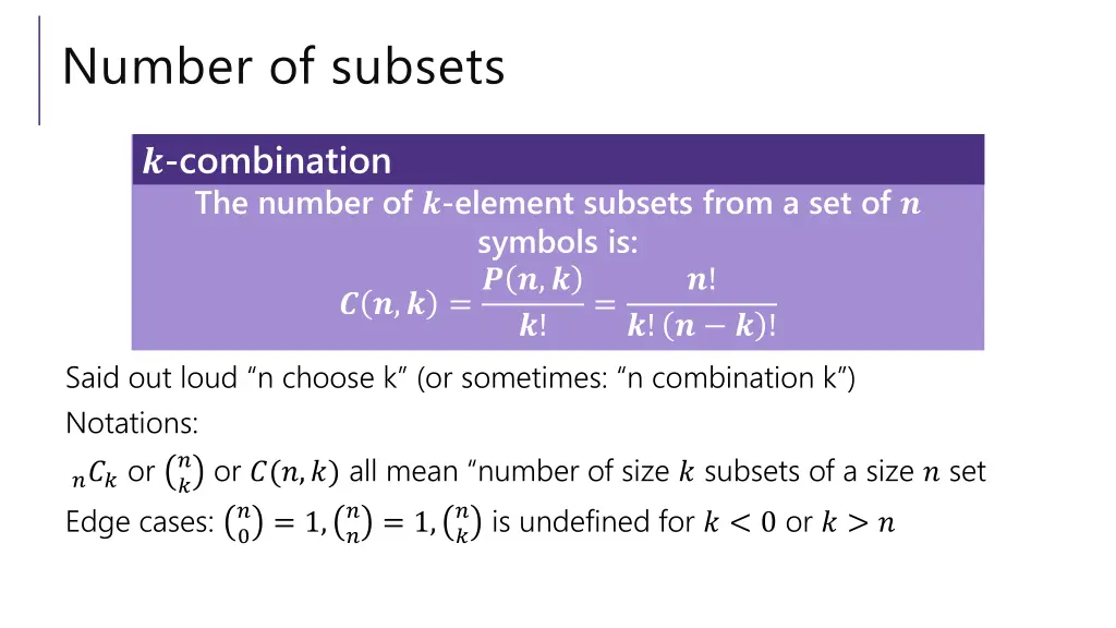 number of subsets
