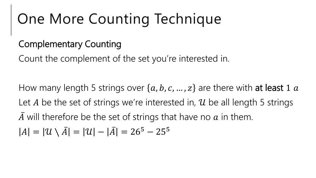 one more counting technique