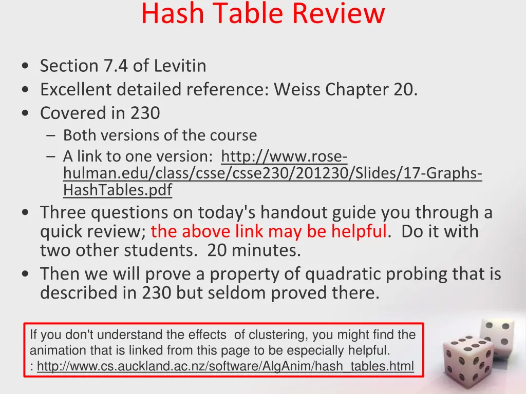 hash table review