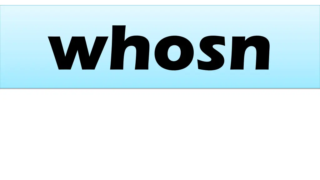 whosn 1